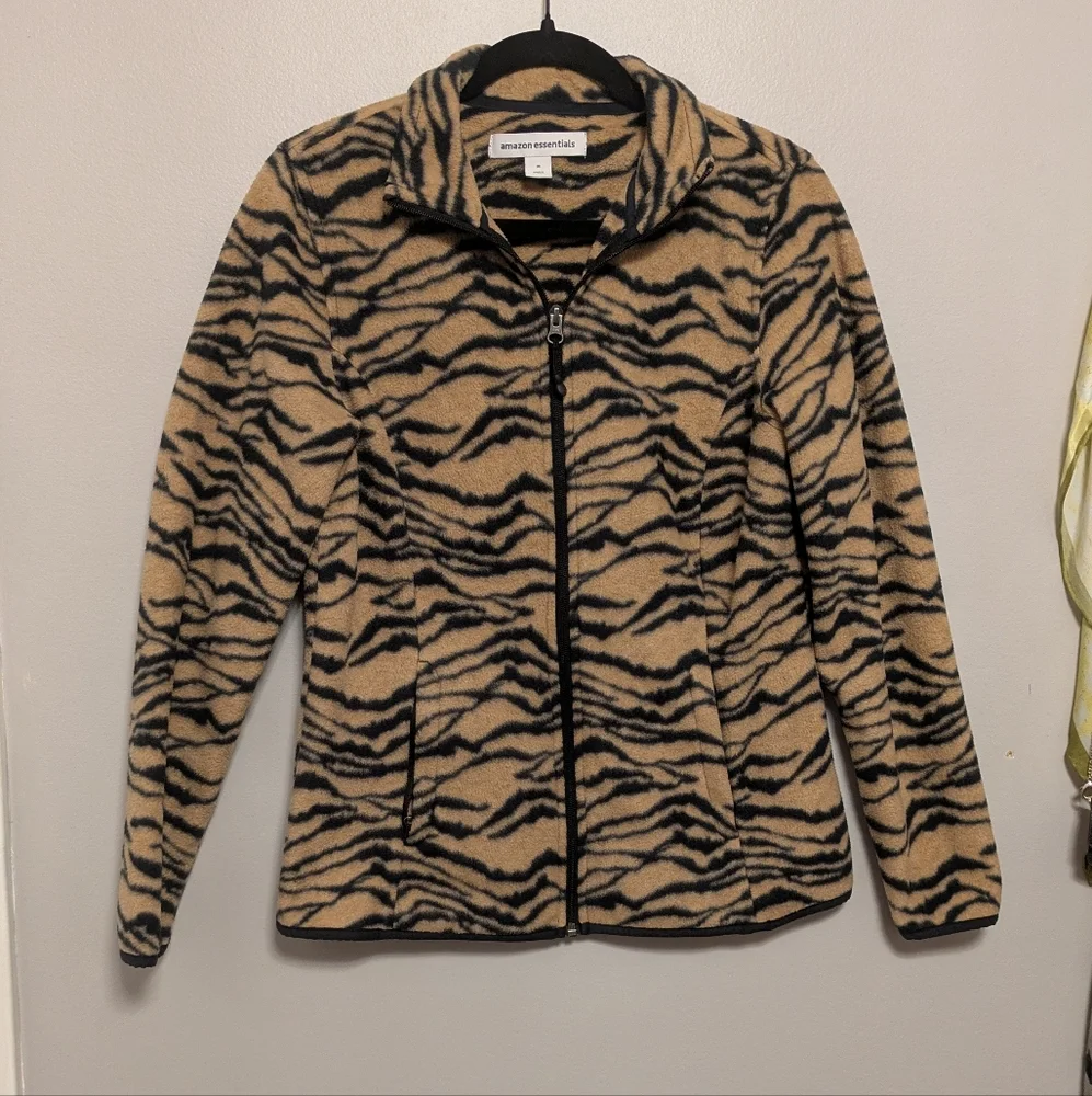 Amazon essentials tiger print fleece zip up - Picture 1 of 4
